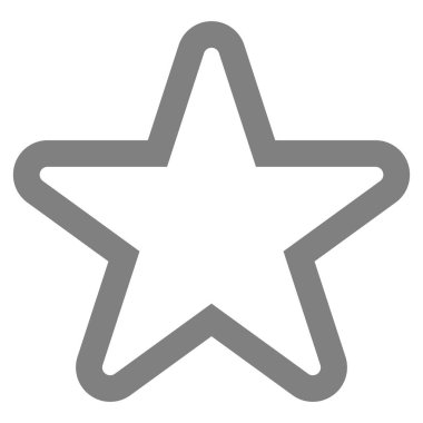 Yıldız sembolü simgesi - gri basit anahat 5 yuvarlak, işaret Isola