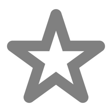Star sembol simge - basit içi boş, 5 gri sivri yuvarlak, isolat
