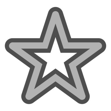 Yıldız sembolü simgesi - gri basit boş konturlu, 5 ro çekti.