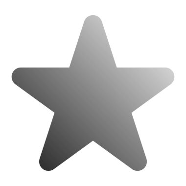 5 yuvarlak, sivri uçlu yıldız sembolü simgesi - gri degrade, izole - 