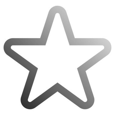 Yıldız sembolü simgesi - gri degrade anahat 5 yuvarlak, işaret ISO