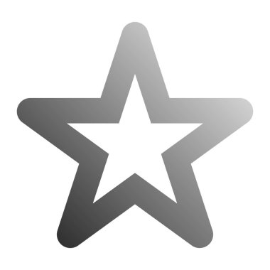 Star sembol simge - içi boş degrade, 5 gri sivri yuvarlak, isol