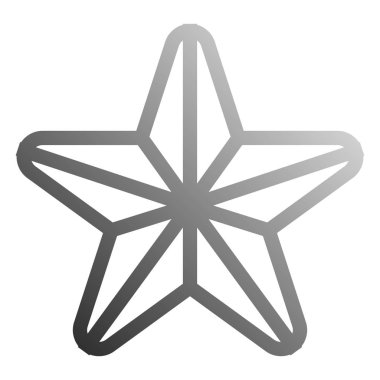 Yıldız sembolü simgesi - gri degrade anahat 5 yuvarlak, işaret ISO