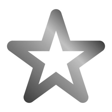 Star sembol simge - içi boş degrade, 5 gri sivri yuvarlak, isol