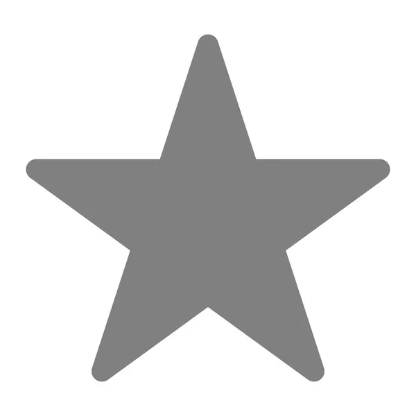 Yıldız sembolü - gri basit, 5 yuvarlak, işaret izole simge - ve — Stok Vektör
