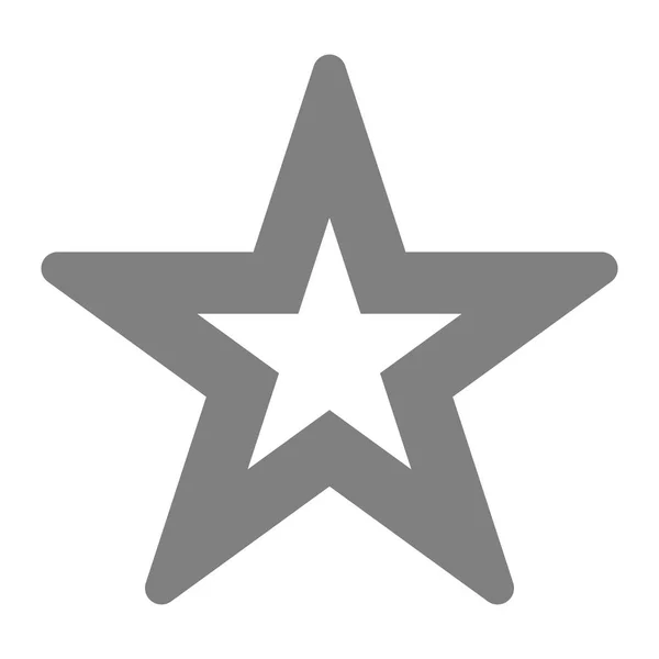 星形符号图标-灰色简单中空, 5 尖圆形, 等值线 — 图库矢量图片
