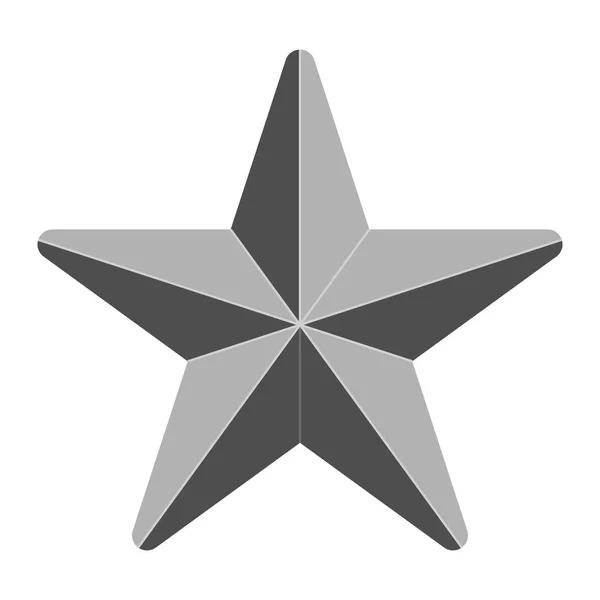 星形符号图标-灰色简单的 3d, 5 尖圆形, 隔离 - — 图库矢量图片