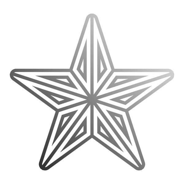 Icône symbole étoile - contour dégradé gris, 5 pointu arrondi, iso — Image vectorielle
