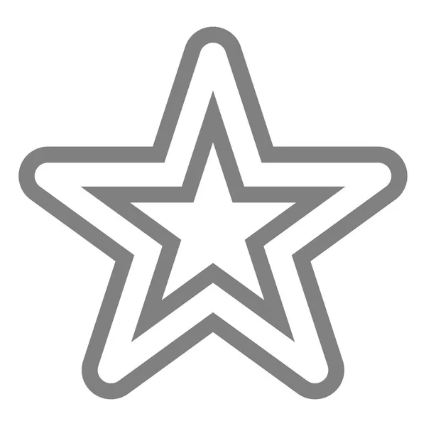 Icono de símbolo de estrella - contorno hueco simple gris, 5 puntas redondeadas — Vector de stock