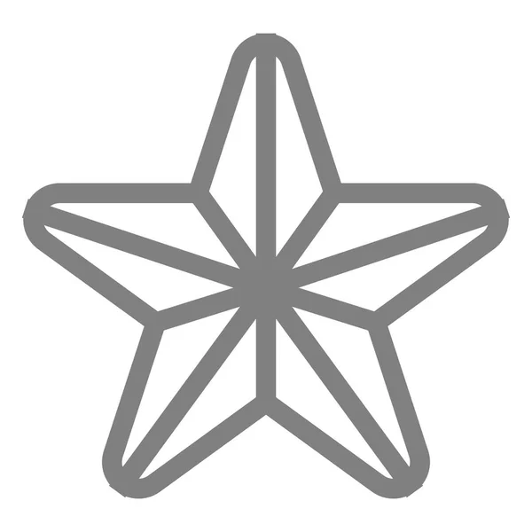 Ícone de símbolo de estrela - contorno simples cinza, 5 pontas arredondadas, isola — Vetor de Stock