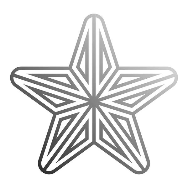Ícone de símbolo de estrela - contorno gradiente cinza, 5 pontas arredondadas, iso — Vetor de Stock