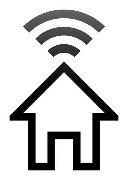 Accueil icône de symbole wifi - contour dégradé noir, isolé - vecto — Image vectorielle