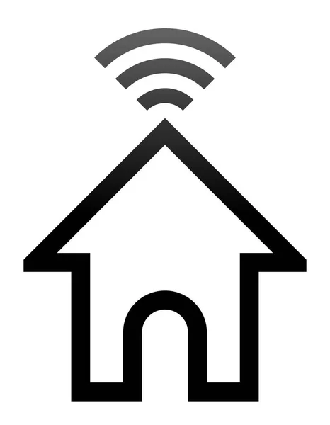 Ícone de símbolo wifi Home - contorno gradiente preto, isolado - vecto —  Vetores de Stock