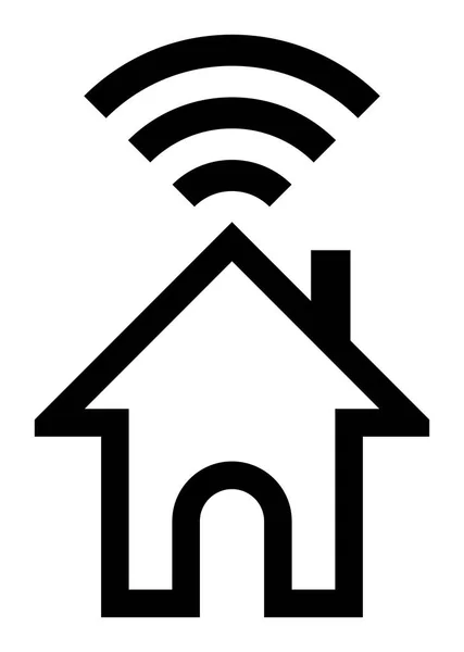 Accueil icône de symbole wifi - contour simple noir, isolé - vecteur — Image vectorielle