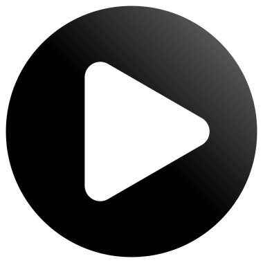 Düğme simgesi - siyah klasik degrade, oynamak izole - vektör
