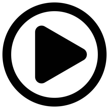 Düğme simgesi - siyah klasik, oynamak izole - vektör