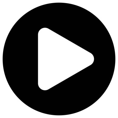 Düğme simgesi - siyah klasik, oynamak izole - vektör