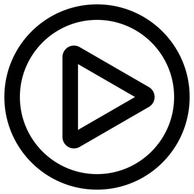 Düğme simgesi - siyah klasik anahat izole, play - vektör