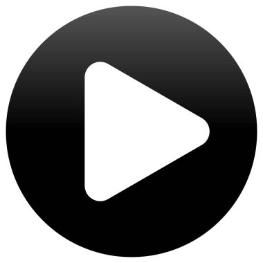 Düğme simgesi - siyah klasik degrade, oynamak izole - vektör