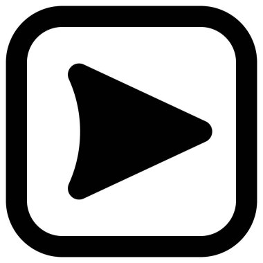 Düğme simgesi - siyah kaygan, oynamak izole - vektör