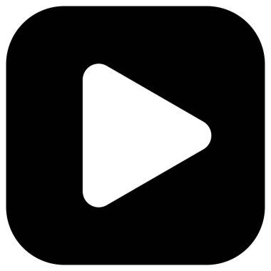 Düğme simgesi - siyah klasik, oynamak izole - vektör