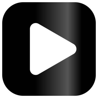 Düğme simgesi - siyah klasik degrade, oynamak izole - vektör