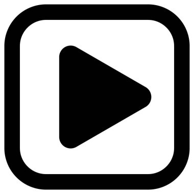 Düğme simgesi - siyah klasik, oynamak izole - vektör