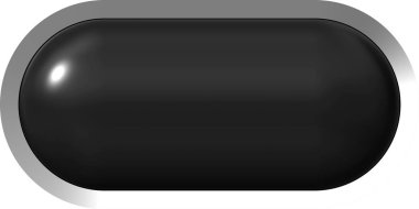 Web düğme 3d - siyah parlak metal çerçeve, kolay ile gerçekçi