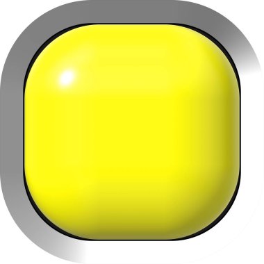 Web düğme 3d - sarı parlak metal çerçeve ile kolay t gerçekçi