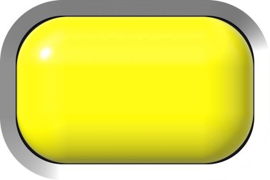 Web düğme 3d - sarı parlak metal çerçeve ile kolay t gerçekçi