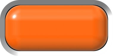 Web düğme 3d - turuncu parlak metal çerçeve ile kolay t gerçekçi