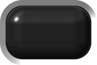 Web düğme 3d - siyah parlak metal çerçeve, kolay ile gerçekçi