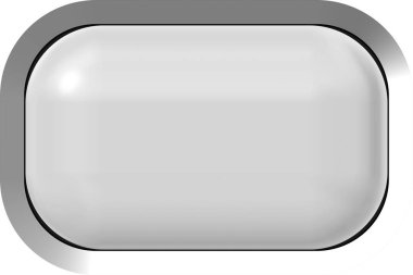 Web düğme 3d - beyaz parlak metal çerçeve, kolay ile gerçekçi