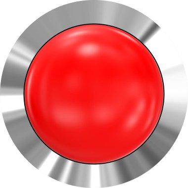 Web düğme 3d - kırmızı parlak metal çerçeve ile gerçekçi