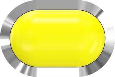 Web düğme 3d - sarı parlak metal çerçeve ile kolay t gerçekçi