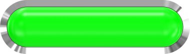 Web düğme 3d - yeşil parlak metal çerçeve, kolay ile gerçekçi
