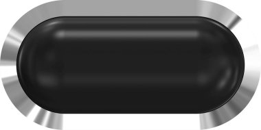 Web düğme 3d - siyah parlak metal çerçeve, kolay ile gerçekçi