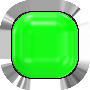 Web düğme 3d - yeşil parlak metal çerçeve, kolay ile gerçekçi