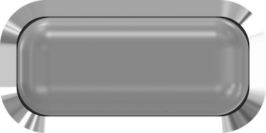 Web düğme 3d - gri parlak metal çerçeve, kolay ile gerçekçi 