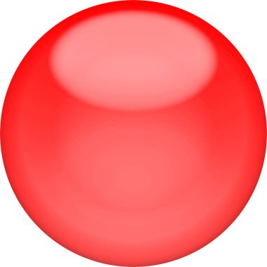 Web düğme izole 3d - parlak küre kırmızı,