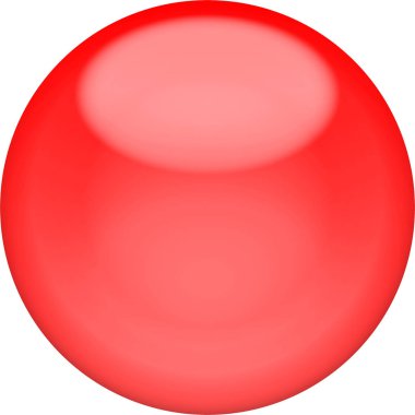 Web düğme izole 3d - parlak küre kırmızı,
