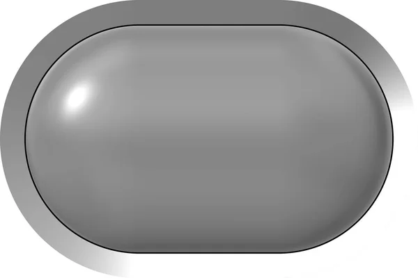 Botão web 3d - cinza brilhante realista com armação de metal, fácil de — Fotografia de Stock