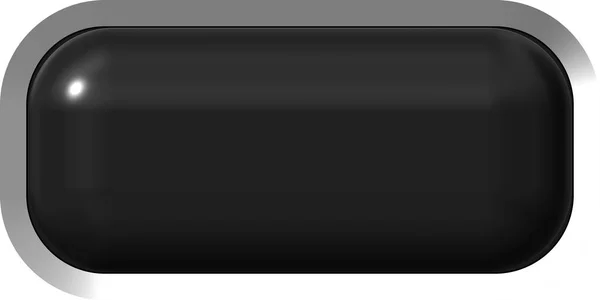 Web ボタンの 3d - 光沢のある金属フレームで、簡単にリアルなブラック — ストック写真