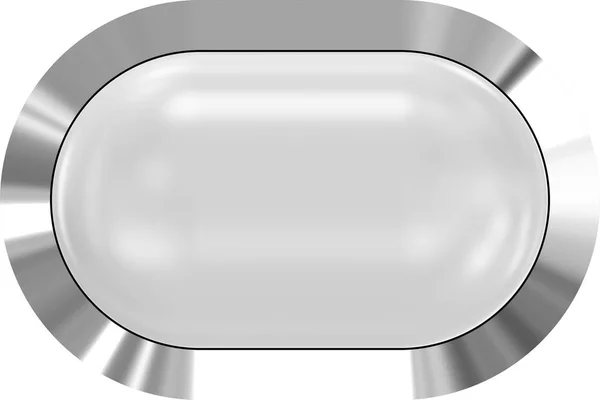 Веб-кнопка 3d - белая, реалистичная с металлической рамкой, легкая в использовании — стоковое фото