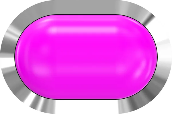 Web-Taste 3d - violett glänzend realistisch mit Metallrahmen, einfach zu bedienen — Stockfoto
