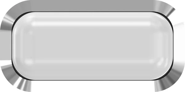 Web gomb 3d - fehér fényes fém kerettel, könnyű reális — Stock Fotó
