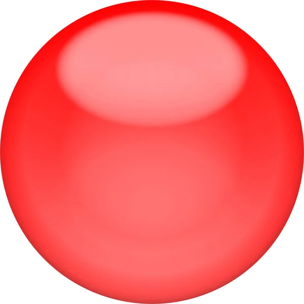 Pulsante web 3d - sfera lucida rossa, isolato — Foto Stock