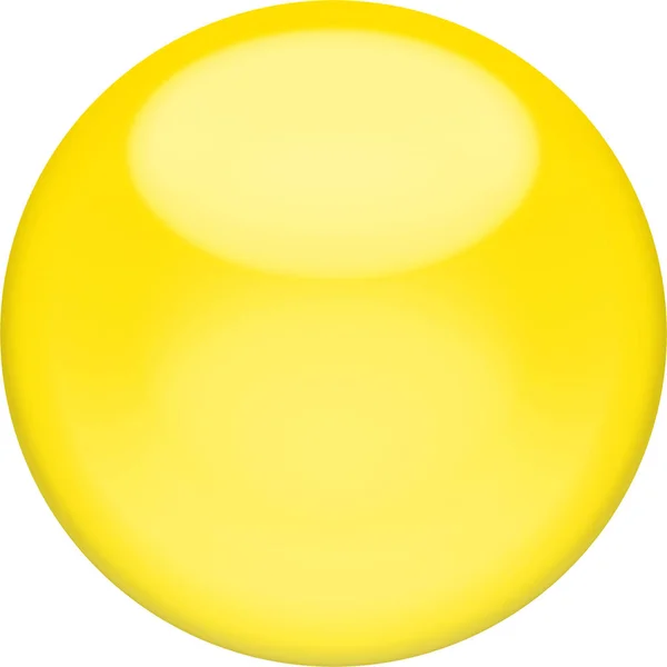 Bouton Web 3d - sphère jaune brillant, isolé — Photo