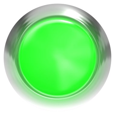 Web düğme 3d - yeşil parlak metal çerçeve ile gerçekçi