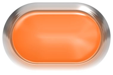 Web düğme 3d - turuncu parlak metal çerçeve ile kolay t gerçekçi